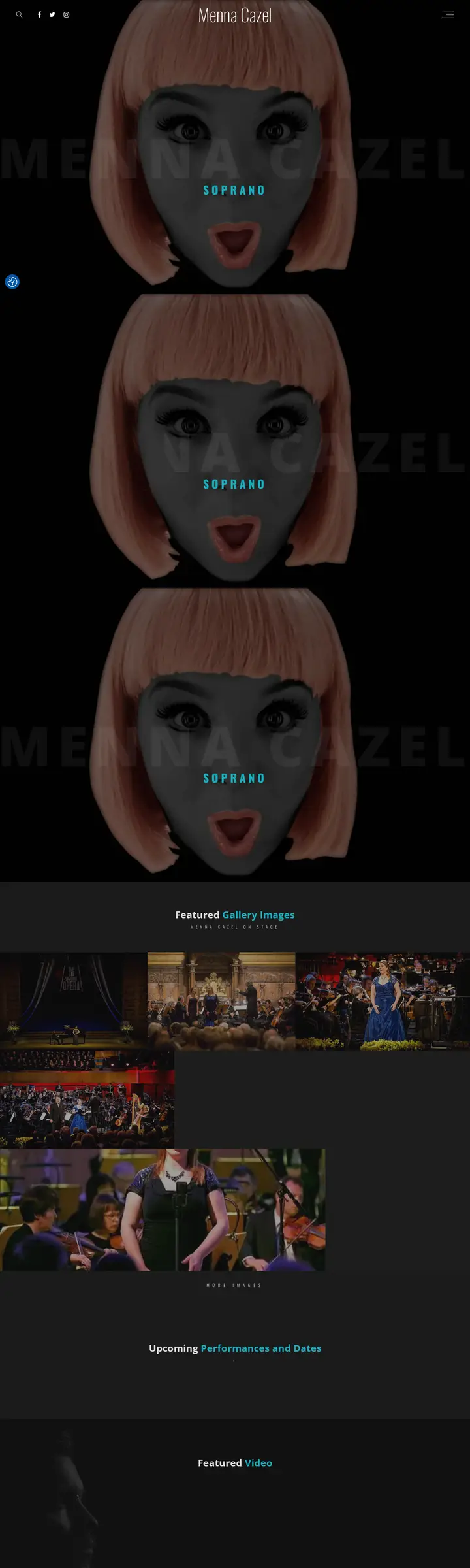 Screenshot der Website Menna Cazel